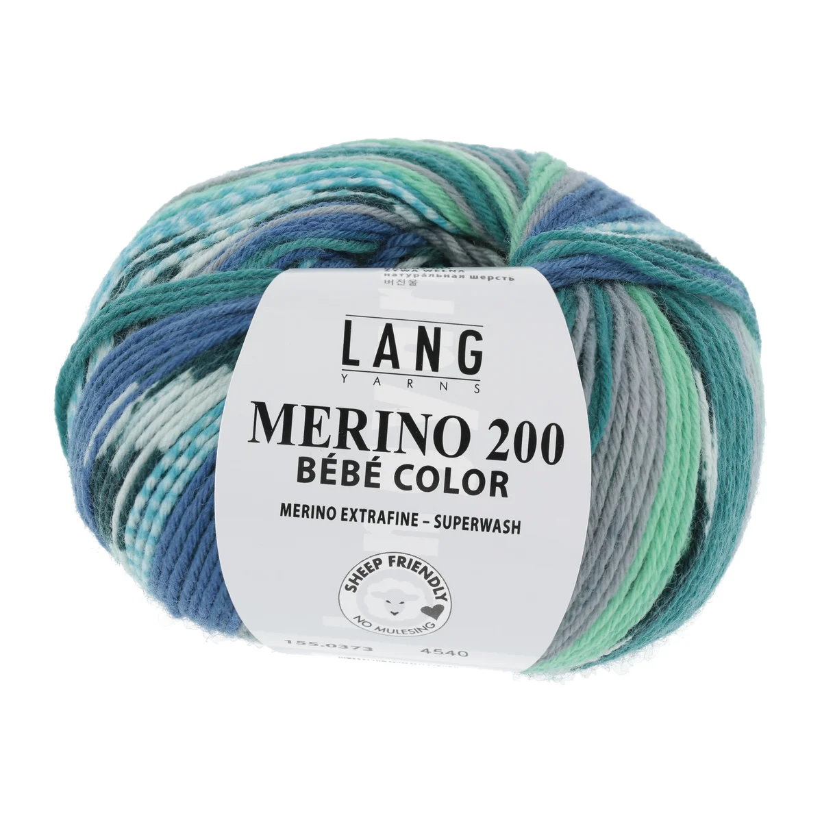 Lang Yarns MERINO 200 BEBE COLOR JADE/BLAU 50g