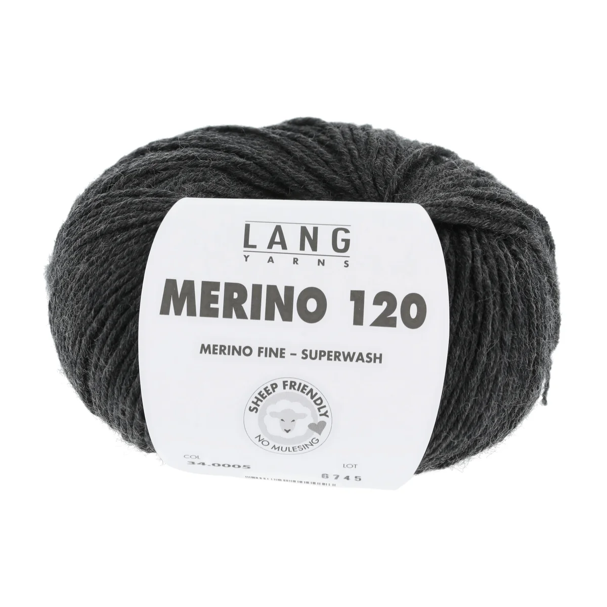 Lang Yarns MERINO 120 - ANTHRAZIT MÉLANGE 50g