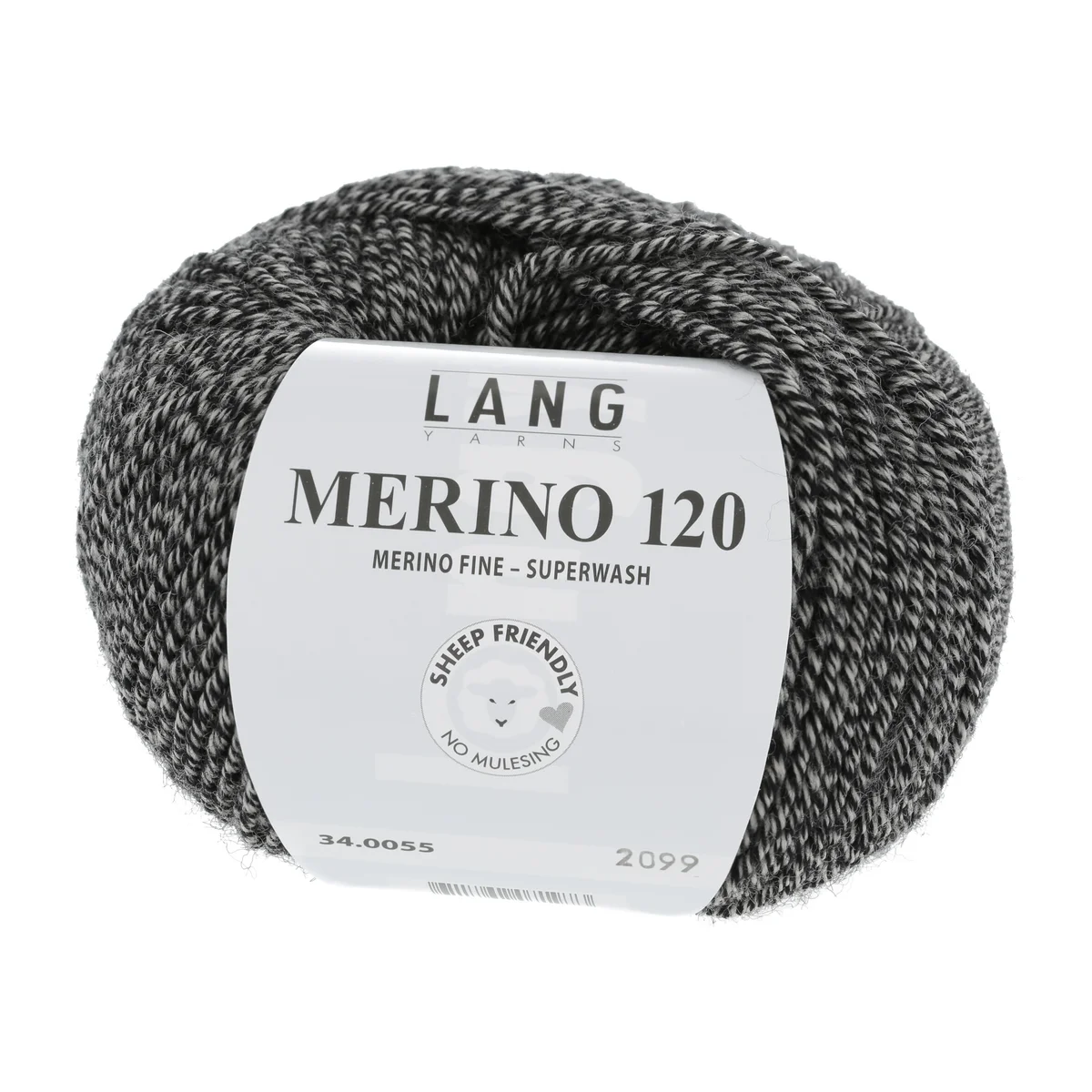 Lang Yarns MERINO 120 - SCHWARZ/BEIGE MOULINÉ 50g