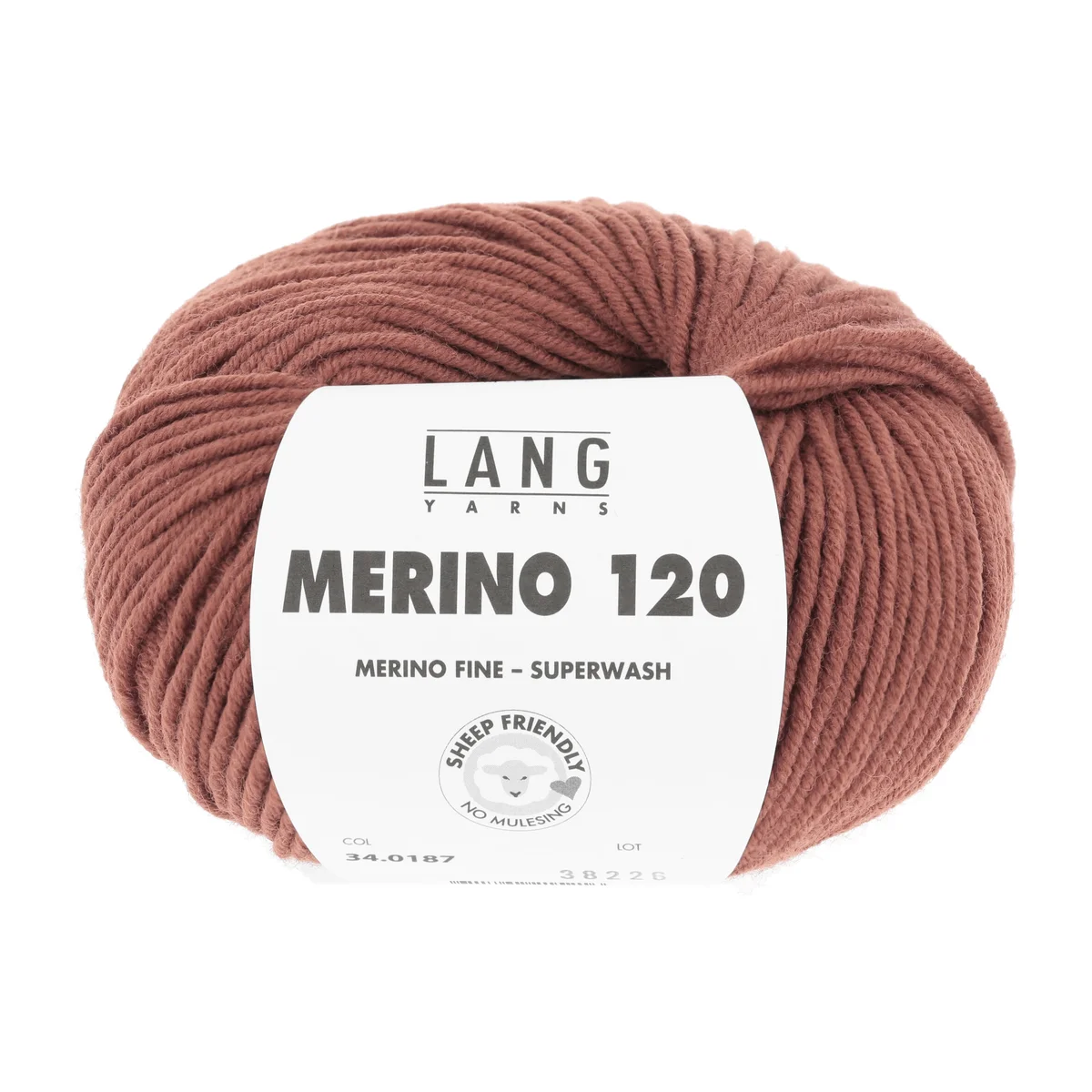 Lang Yarns MERINO 120 50g ZIEGEL DUNKEL