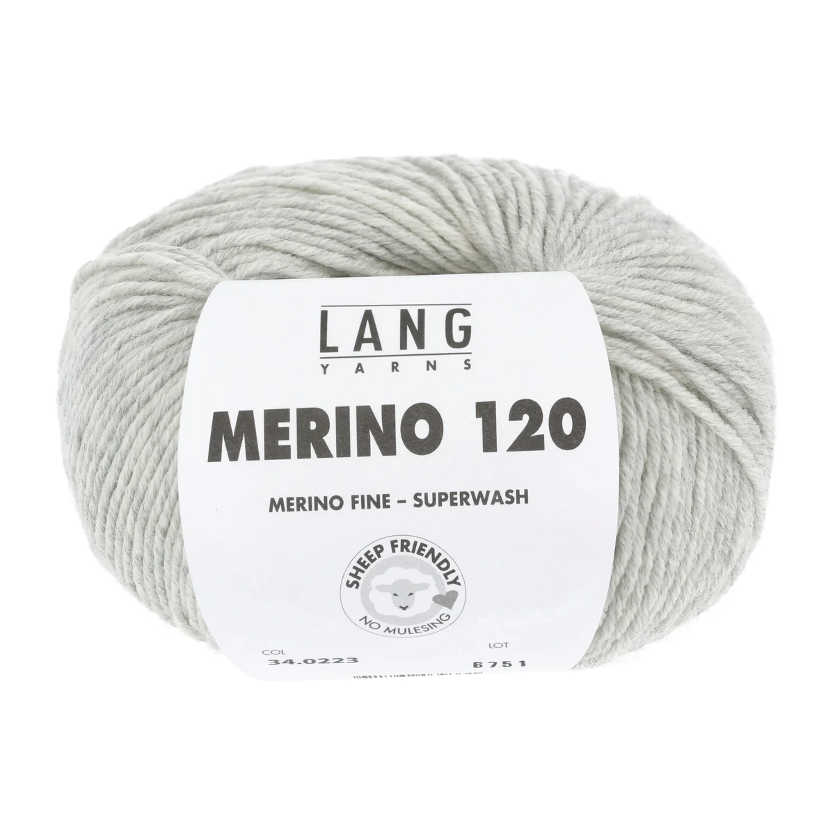 Lang Yarns MERINO 120 - HELLGRAU  MÉLANGE 50g