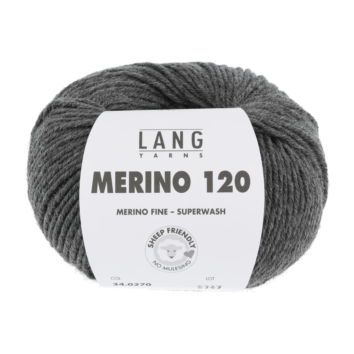 Lang Yarns MERINO 120 - DUNKELGRAU  MÉLANGE 50g