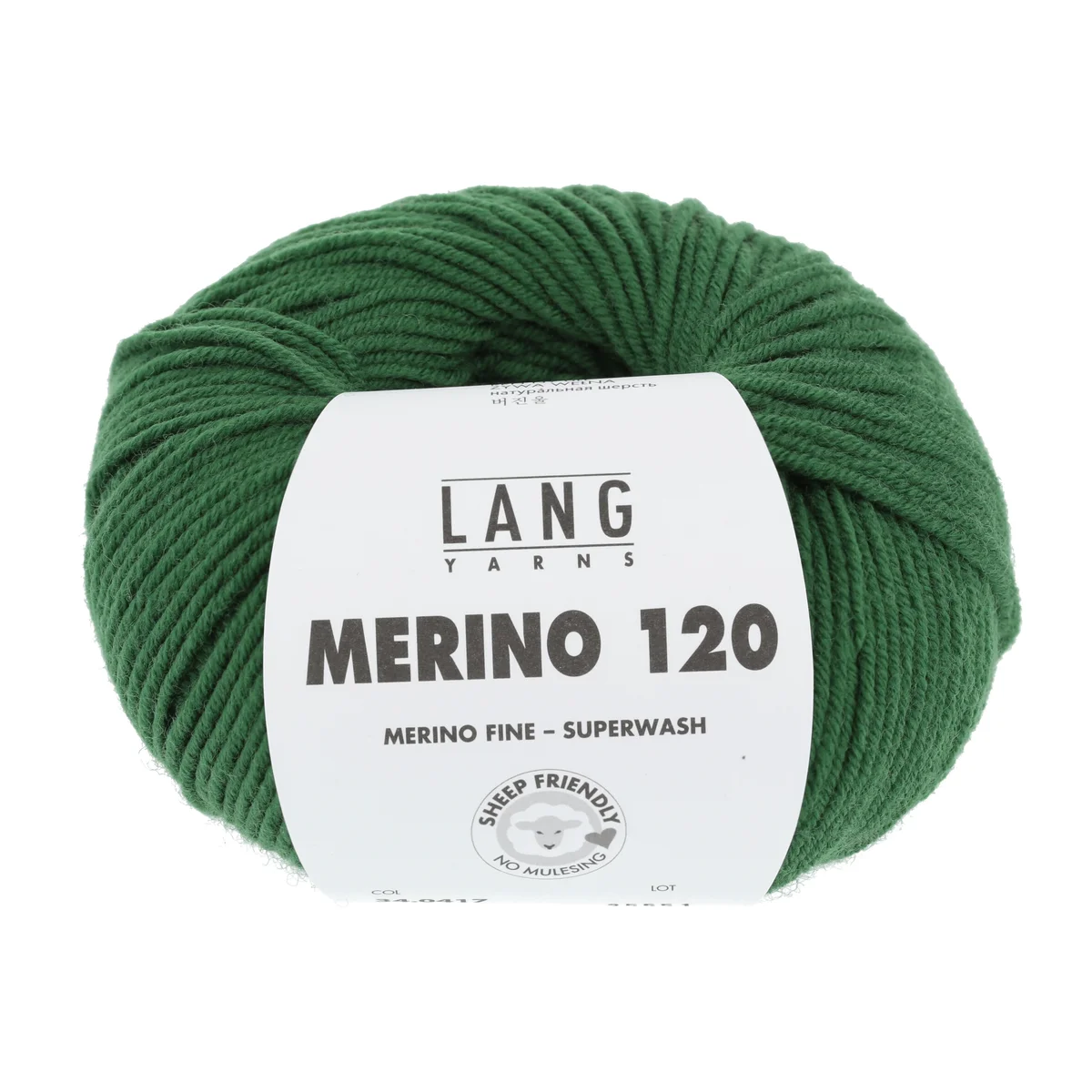 Lang Yarns MERINO 120 - GRÜN 50g