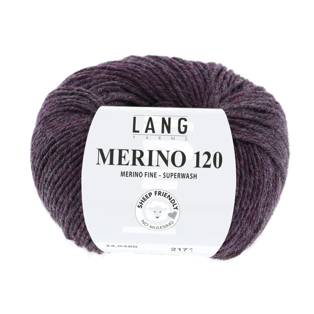 Lang Yarns MERINO 120 50g AUBERGINE MELANGE