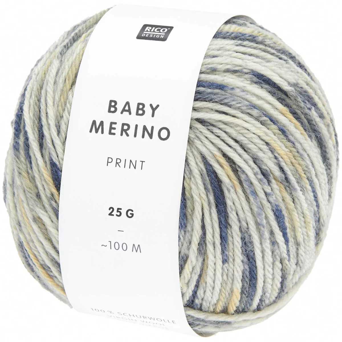 Rico Baby Merino Print 25g marine-vanille