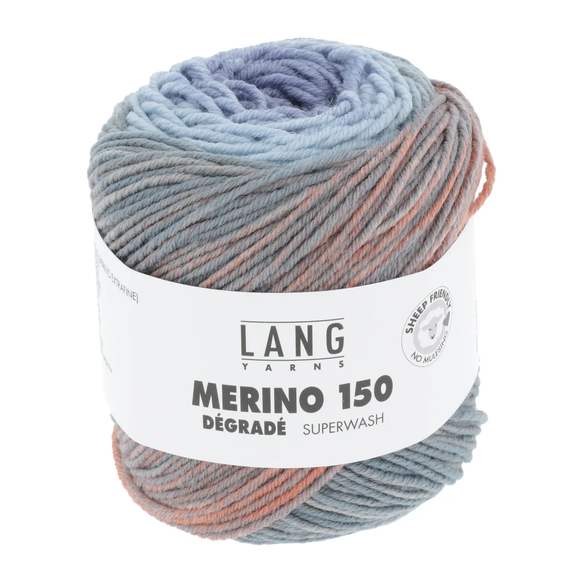 Lang Yarns Wolle - MERINO 150 DÉGRADÉ HELLBLAU/GELB/ORANGE 50g 150m