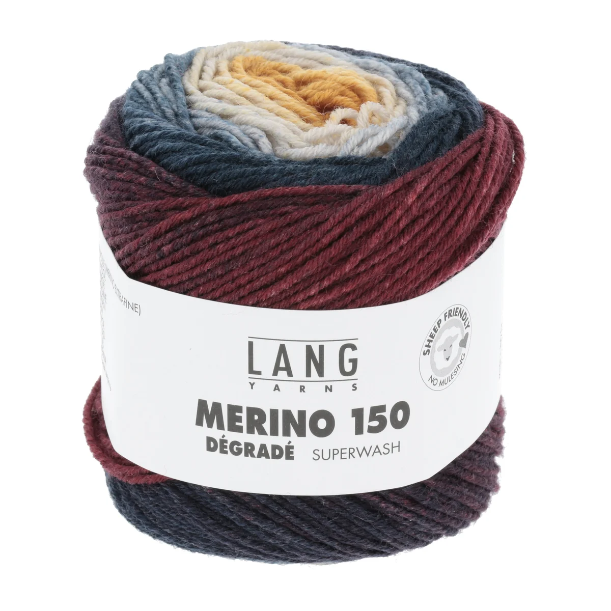 Lang Yarns Wolle - MERINO 150 DÉGRADÉ ROT/GRÜN/ORANGE 50g 150m