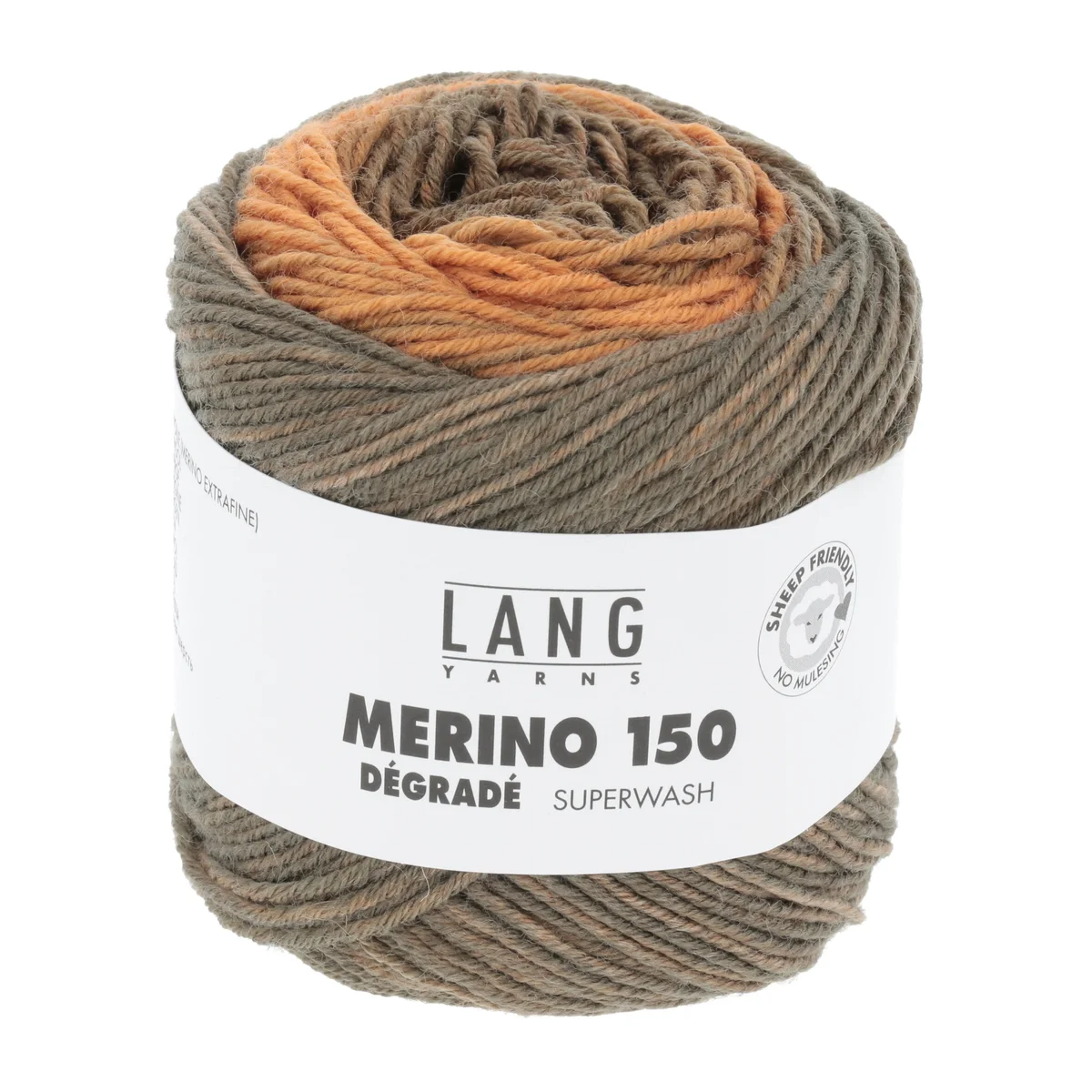 Lang Yarns MERINO 150 DÉGRADÉ ORANGE/BRAUN/GRAU 50g