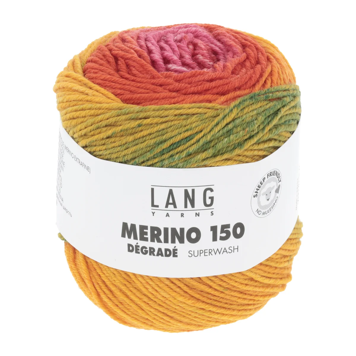 Lang Yarns Wolle - MERINO 150 DÉGRADÉ ROT/GRÜN/ORANGE 50g 150m