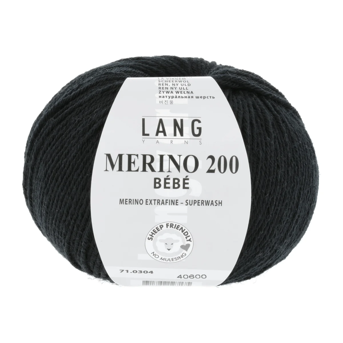 Lang Yarns MERINO 200 BEBE - SCHWARZ 50g