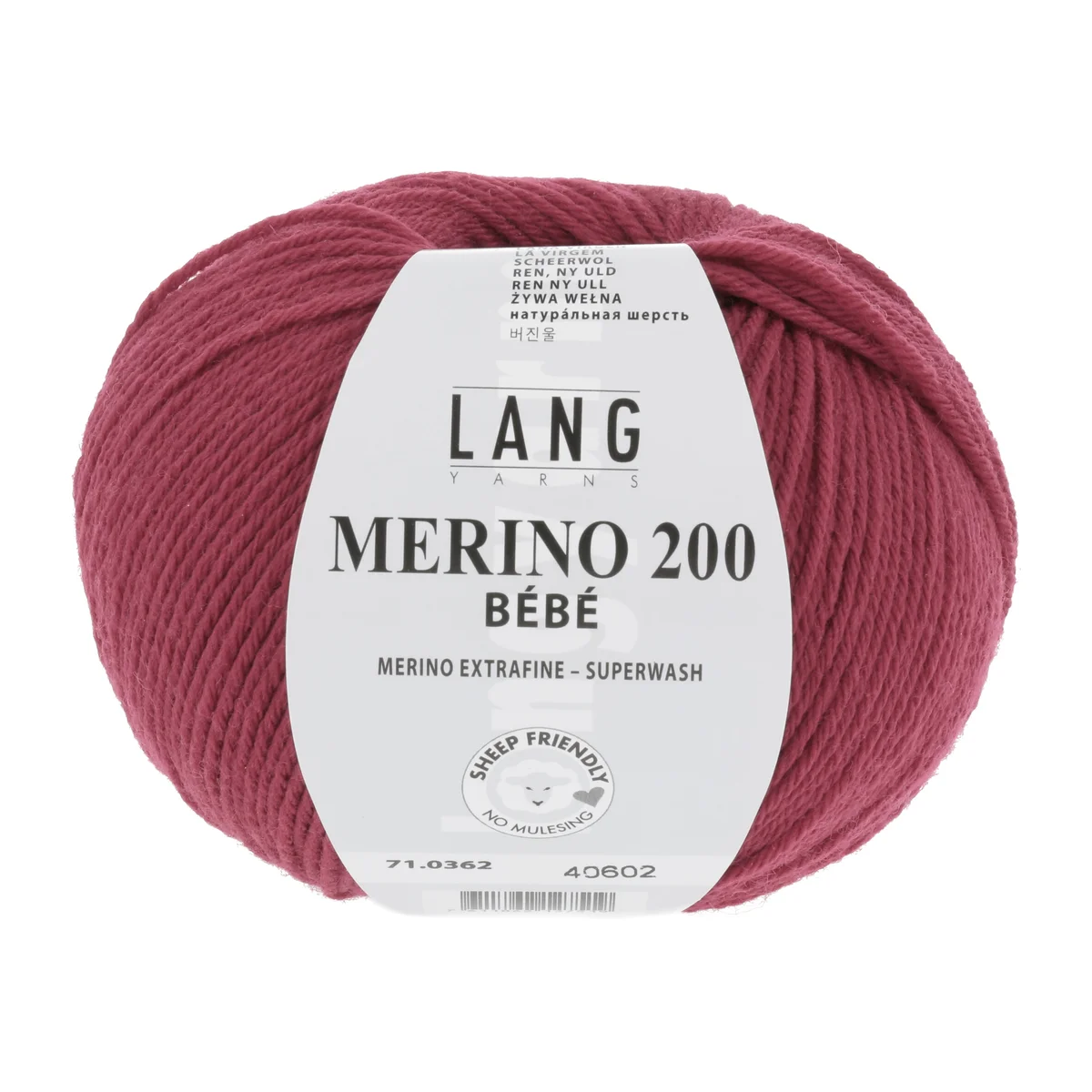 Lang Yarns MERINO 200 BEBE - WEINROT 50g