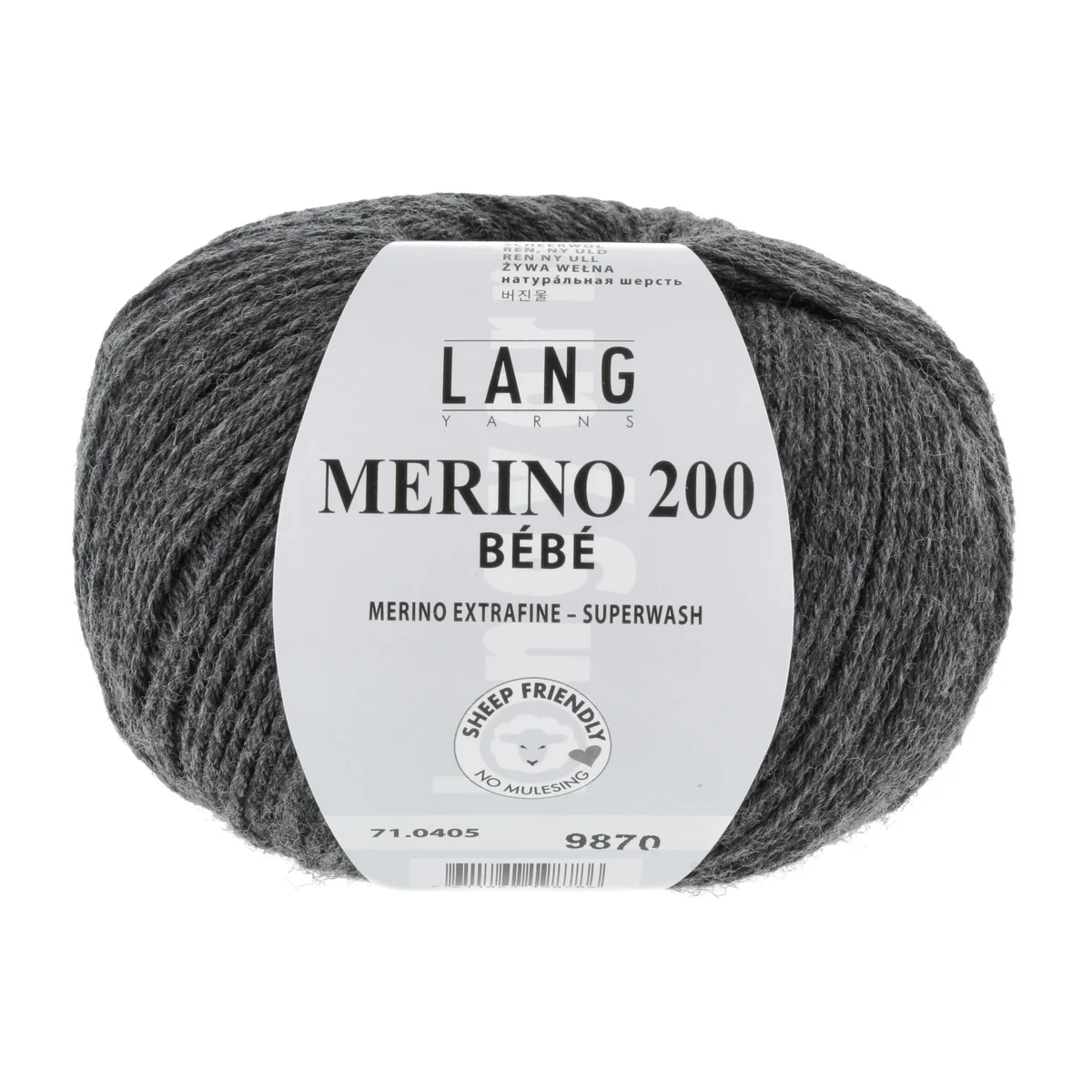 Lang Yarns - MERINO 200 BEBE DUNKELGRAU MELANGE 50g